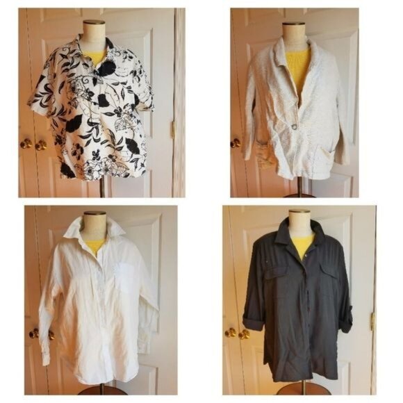 4 Shirts Blouses Tops Linen Button Up Cotton Women's WOMAN'S Size Extra Large - Picture 9 of 10